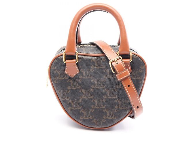 Céline Borsa a 2 modi Celine Triomphe a forma di cuore Marrone Nero