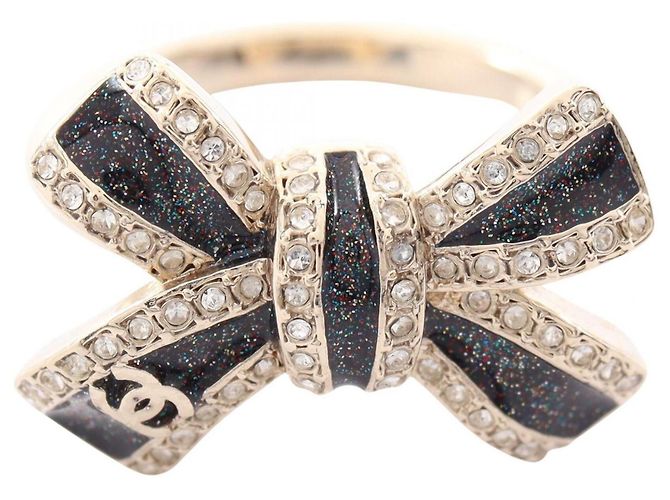Anello Chanel Coco Mark Ribbon Nero