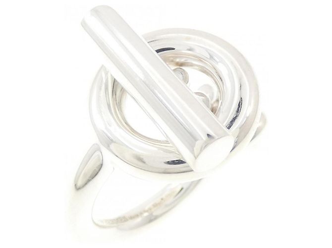 Hermès Hermes Croisette Silver Band Ring 