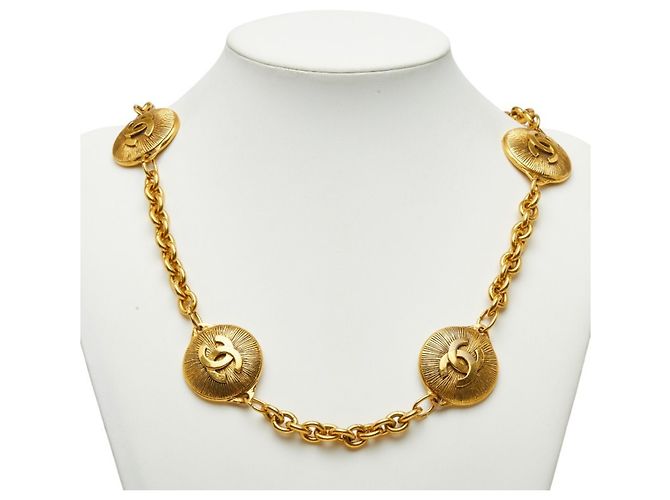 Collana lunga con catena con il logo Coco di Chanel D'oro