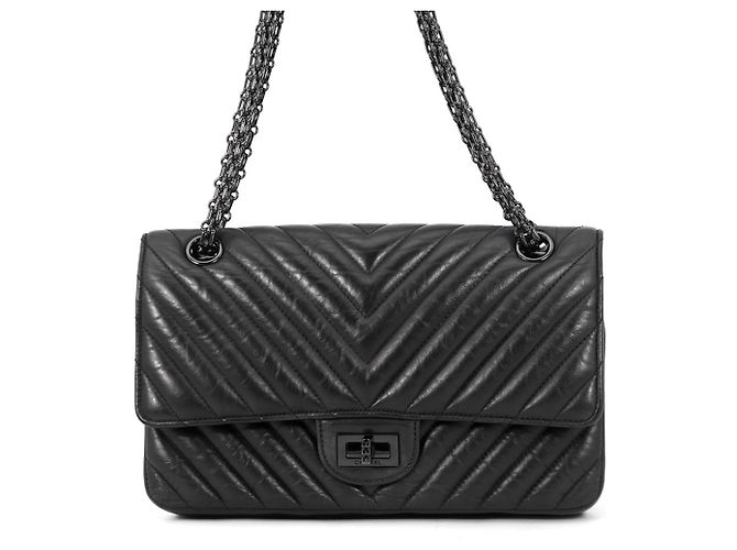 Borsa a tracolla con catena Chanel 2.55 Nero