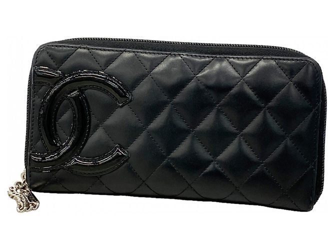 Chanel Cambon Lambskin Long Wallet Black