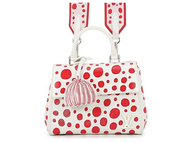 Cluny Bolsa de ombro em couro Epi Louis Vuitton Branco Vermelho