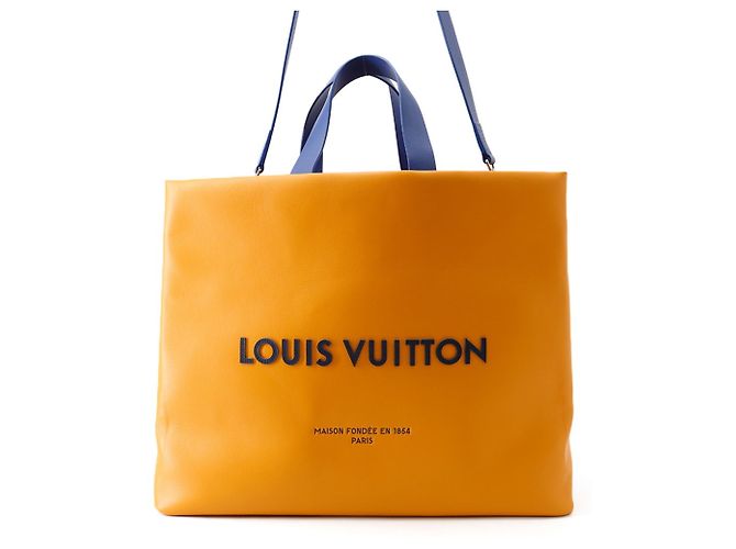 Bolsa Tote de couro açafrão Louis Vuitton Dourado