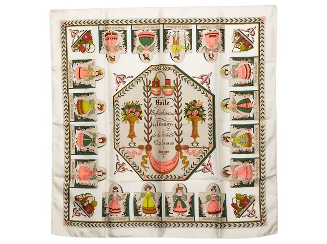 Hermès Hermes Carre 90 Fluid Rufrachissante Scarf Multicolore Beige