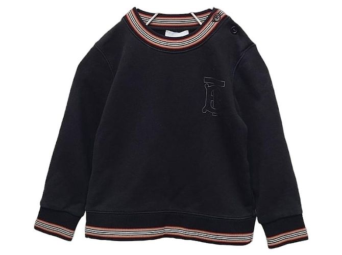 Burberry Stricksweatshirt Black Baby TB Monogram Schwarz