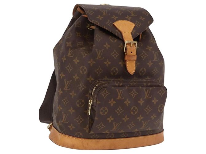 Louis Vuitton Montsouris Monogram Washed Denim GM Marrom