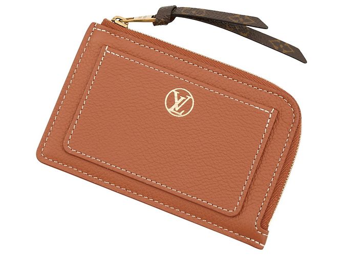 Tarjetero de cuero Cognac Louis Vuitton Coñac