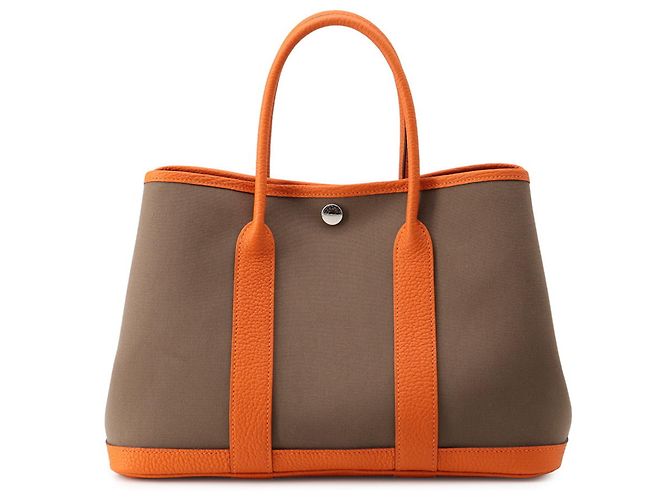 Hermès Sac cabas Hermes Garden TPM Orange Taupe