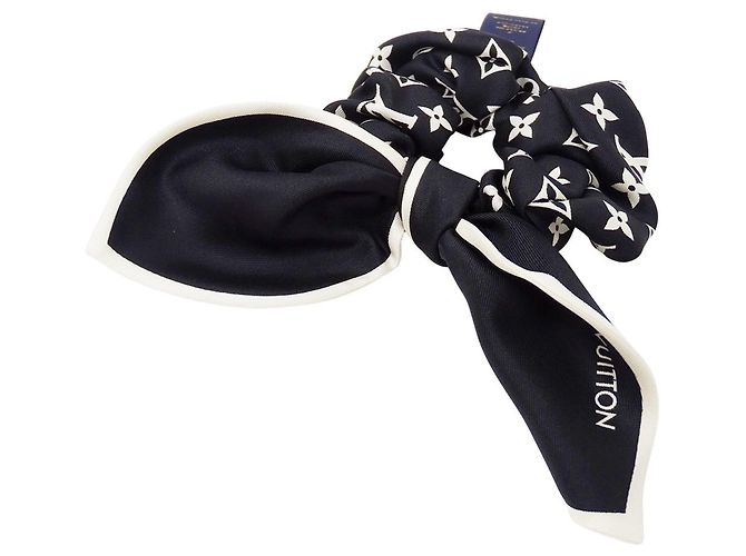 Scrunchie in seta Louis Vuitton in Noir Nero