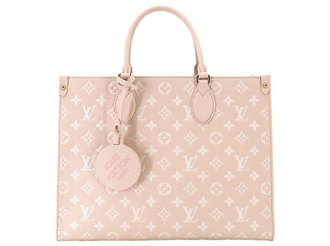 Sac cabas Louis Vuitton Onthego MM Monogram Empreinte Marron Beige