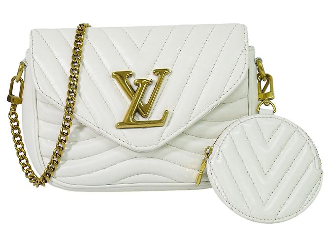 Louis Vuitton New Wave Multi Pochette em couro matelassê Branco