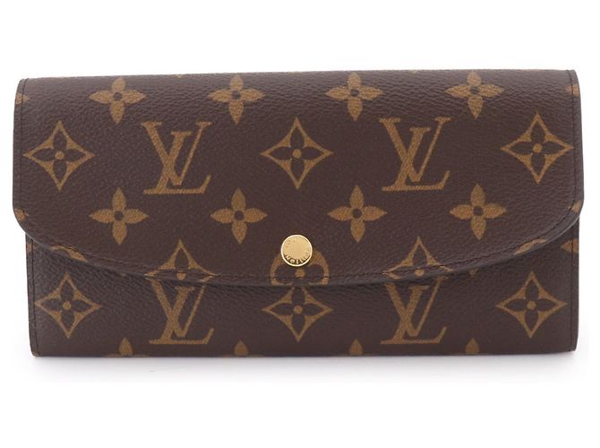 Louis Vuitton Monogram Portefeuille Emilie Cartera Larga Bi-fold Castaño Fucsia