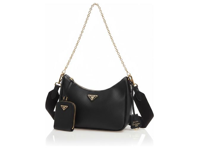 Prada Re-Edition Bolso de hombro de cuero Negro