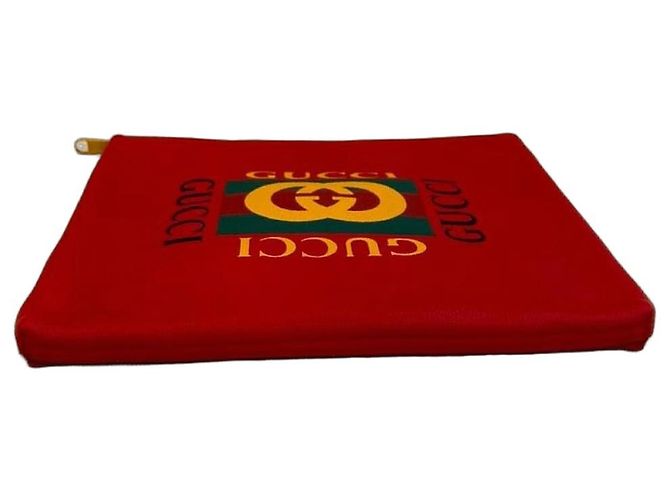 Gucci Portfolio Pouch Rotes Leder Clutch