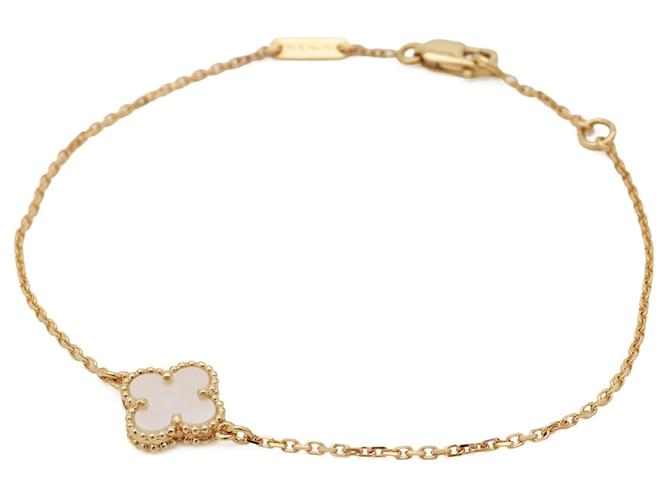 Van Cleef & Arpels Sweet Alhambra Charm Bracelet White Golden 