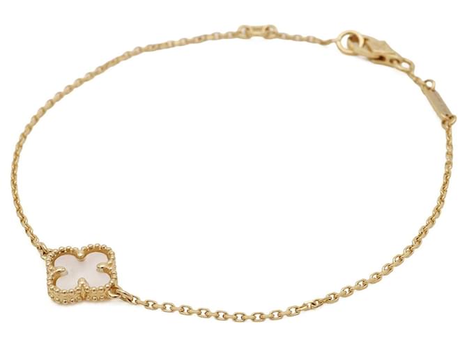 Pulseira charm Sweet Alhambra de Van Cleef & Arpels Branco Dourado 