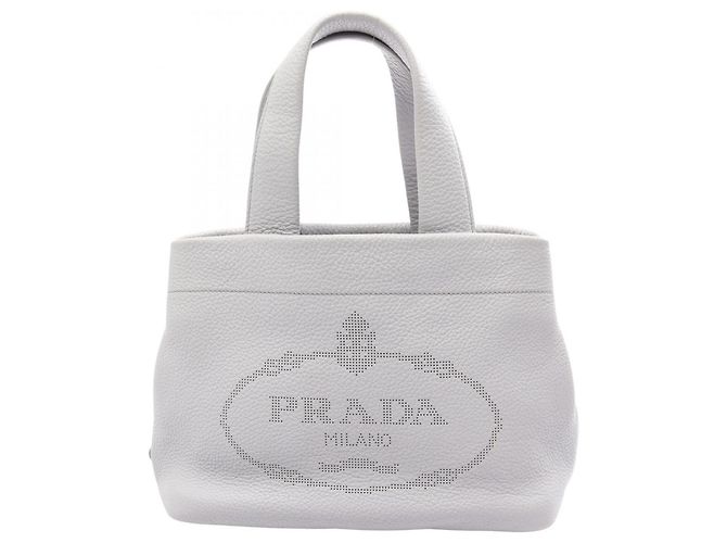 Bolsa Tote de couro VIT DAINO Prada Azul