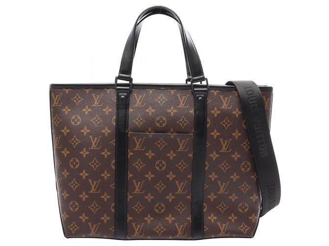 Tote Weekend PM Louis Vuitton Monogram Macassar Marrom Preto