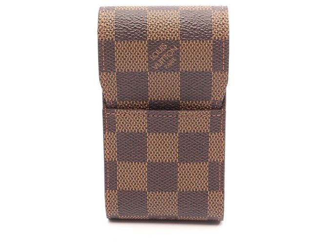 Louis Vuitton Damier Ebene Leather Cigarette Case Brown