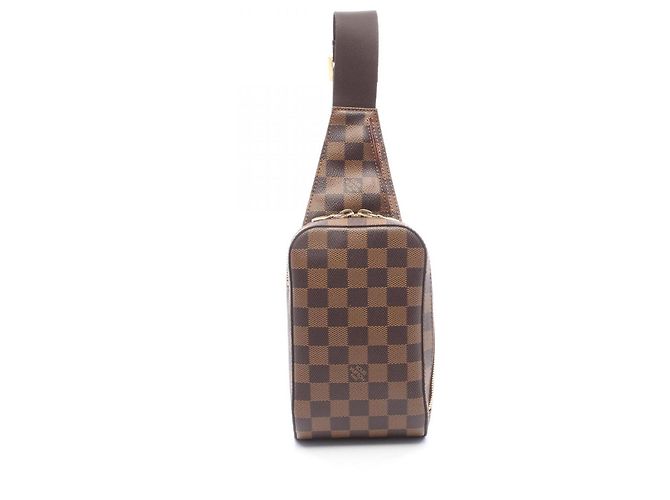 Bolsa de cintura Louis Vuitton Geronimos Damier Ebene Marrom