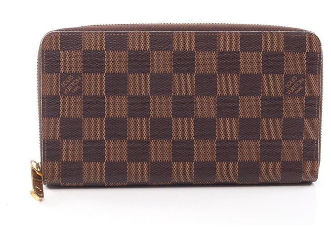 Cartera larga Louis Vuitton Zippy Organizer Damier Ebene Castaño