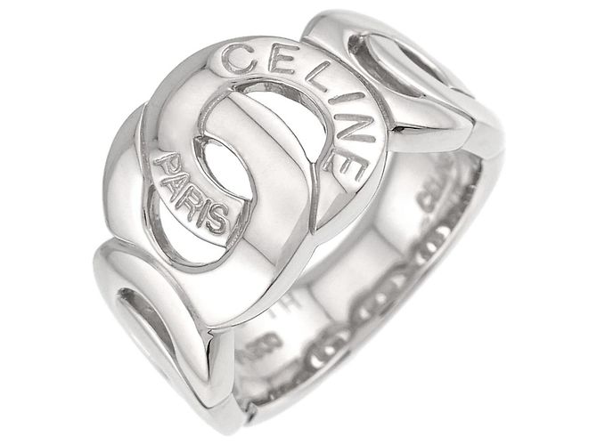 Céline Celine Platinum Band Ring 