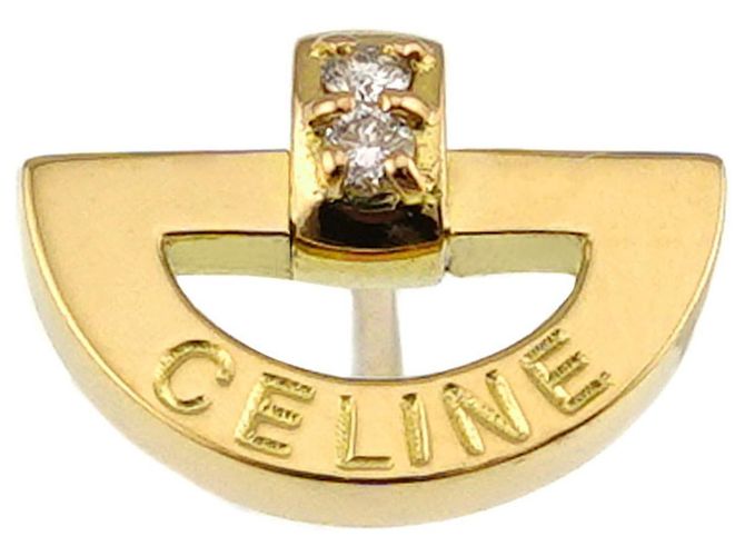 Céline Pendientes de botón Celine Diamond 0.03ct en oro amarillo de 18K