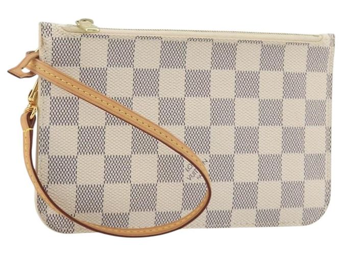 LOUIS VUITTON Damier Azur Neverfull PM Pouch Accessory Pouch LV Auth bs36211