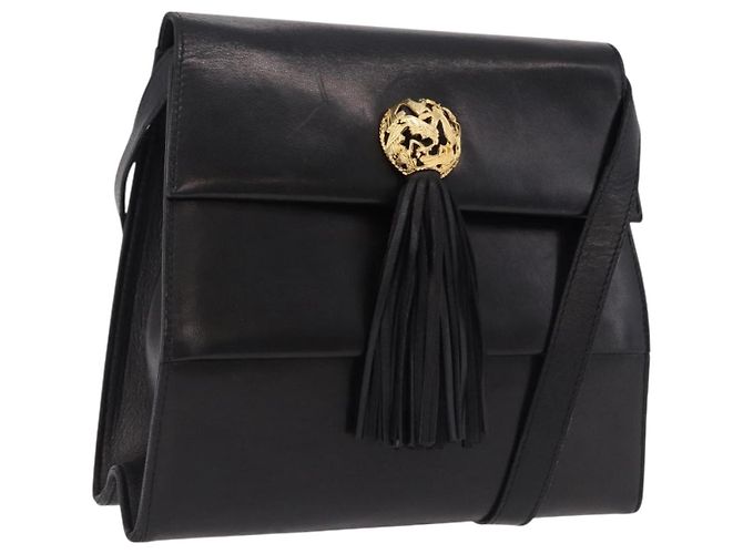 Borsa a tracolla Salvatore Ferragamo in pelle nera e oro Auth bs36087 Nero D'oro