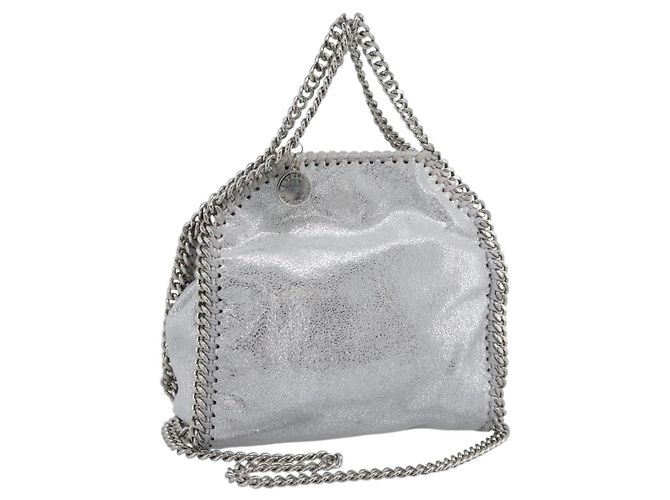 Autre Marque Bolso Falabella con cadena Stella MacCartney polyester 2way Silver Auth BA14408A Plata