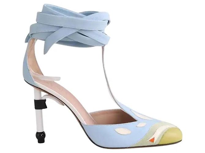 Lanvin Ankle strap heels blau Leder Größe 40