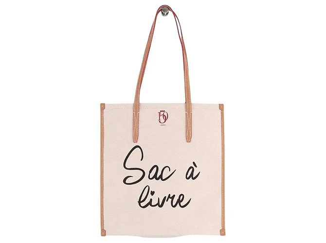 Borsa tote Lancel in tessuto ecru Crudo