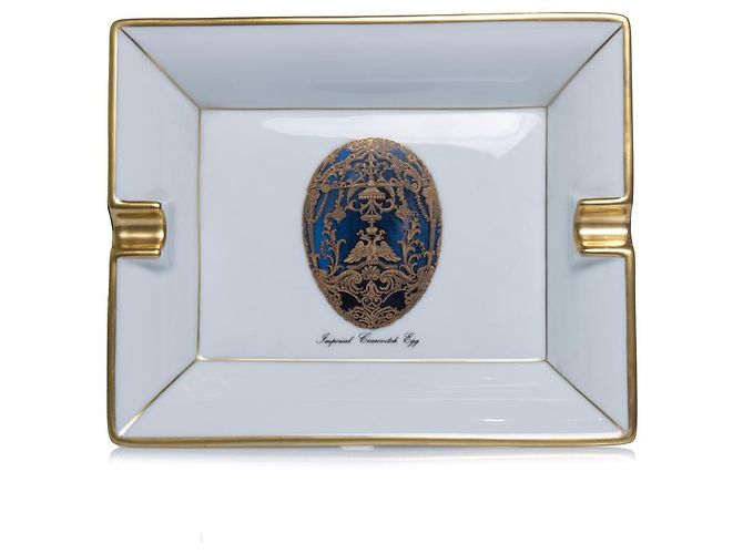 Faberge, cendrier avec imprimé Blanc