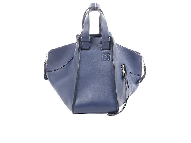 Borsa a mano 2Way in pelle LOEWE Hammock Medium in blu navy