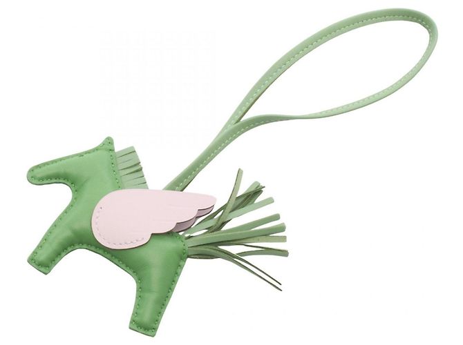 Hermès Hermes Rodeo Pegasus PM Handtaschenanhänger Pink Grün