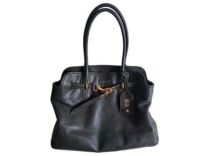 Miu Miu borsa in pelle nera Nero