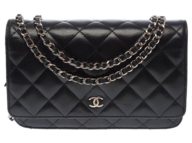 Borsa CHANEL Wallet on Chain in Pelle Nera - 103722 Nero