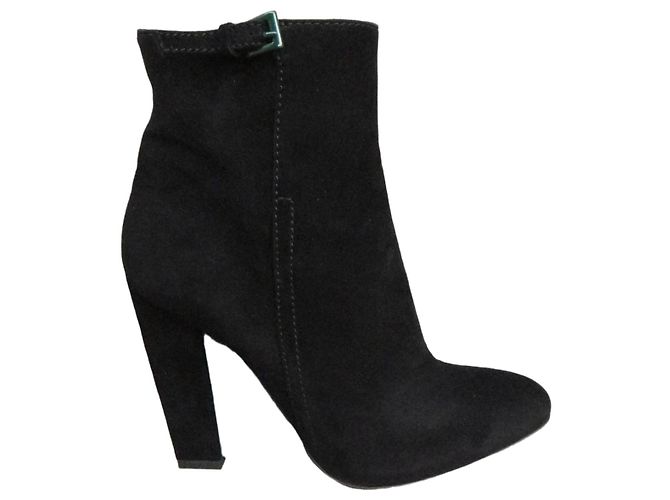 Sebastian black suede ankle boots