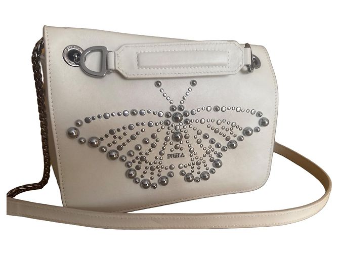 Borsa Furla Bianca con Farfalle con Borchie Bianco