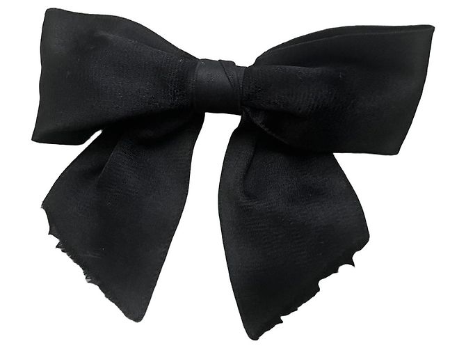 Accessorio per capelli fiocco Chanel in seta nero 