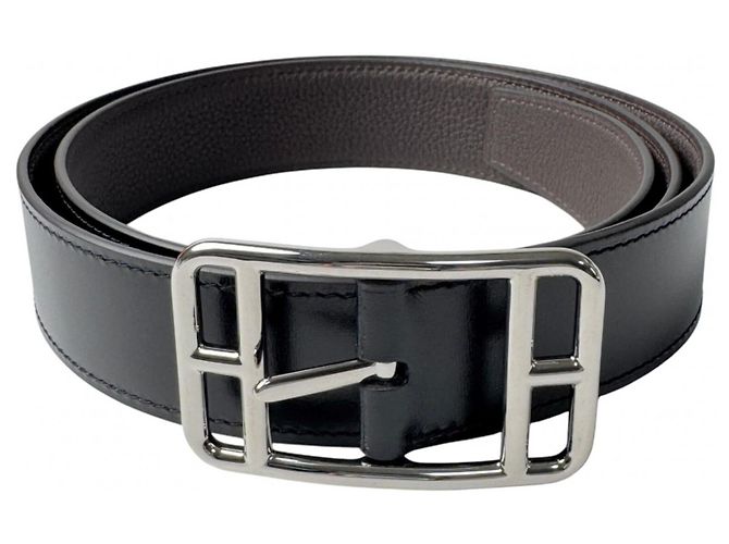 Hermès Hermes Cape Cod Reversible Belt Black Dark brown