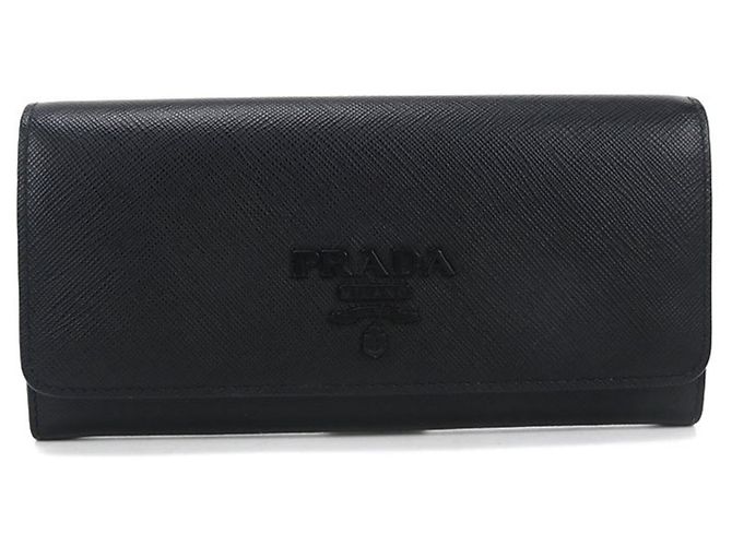 Portafoglio lungo bi-fold Prada Nero