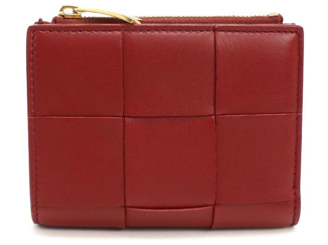 Cartera bi-fold Bottega Veneta roja