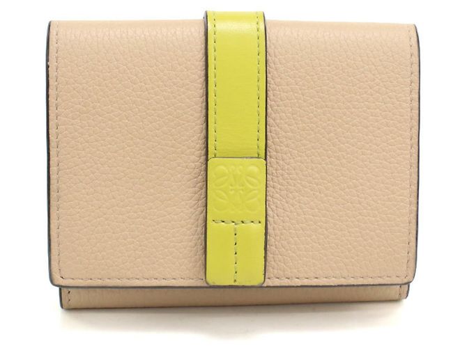 Cartera trifold Loewe en beige