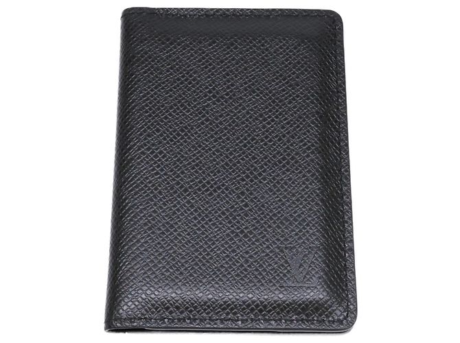 Louis Vuitton Taiga Leather Card Case Black