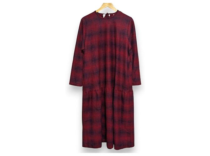 Autre Marque Jersey-Flanellkleid 45R Rot
