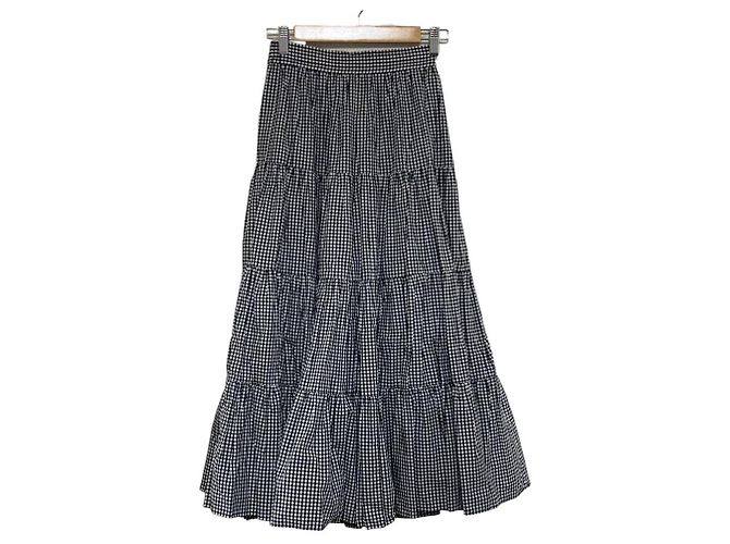 Autre Marque Snidel Gingham Stufenrock Schwarz