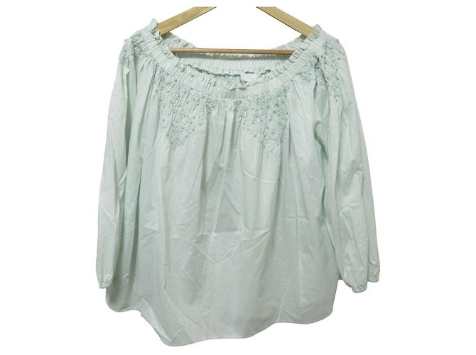 Autre Marque Blusa de manga comprida com ombros descobertos em algodão MARLE da Merlette Verde