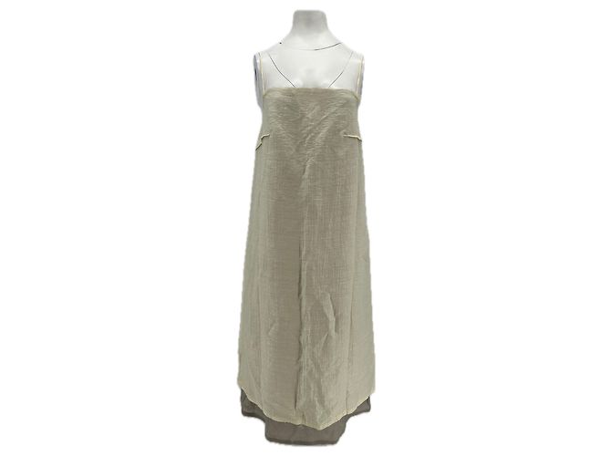 Vestido Trussardi Jeans de lino beige M